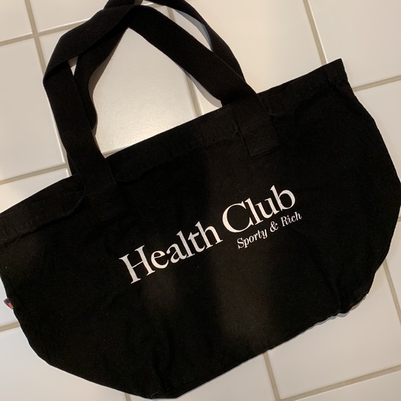 SOLD - SPORTY & RICH “Health Club” Black Tote - Picture 2 of 2